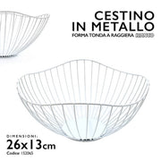 CASAMILIANO CESTINO METALLO TONDO BIANCO 26X13