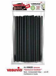 VESUVIO CANNUCCE PLASTICA 20CM NERE 40PZ