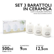 SET 3 BARATTOLI IN CERAMICA 500ML MZ157176