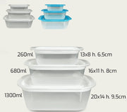 CONTENITORI PLASTICA 3PZ RETTANGOLARI