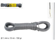 CORDA ACCIAIO PLASTIFICATO SILVER 1MMx15MT 150GR 2ESSE