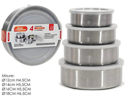 SET CONTENITORI ACCIAIO 4PZ