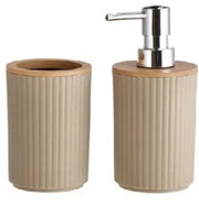 SET2 PEZZI DA BAGNO PLASTICA BAMBOO