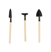SET 3 ATTREZZI GIARDINO FERRO+LEGNO CM21