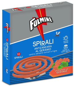 FULMINE SPIRALI ANTIZANZARE AL GERANIO 10PZ