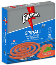 FULMINE SPIRALI ANTIZANZARE AL GERANIO 10PZ