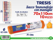 SACCHI IMMONDIZIA 10PZ 70X110CM ARANCIO