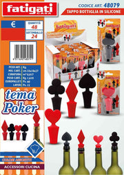 TAPPO BOTTIGLIA IN SILICONE TEMA POKER