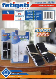 VELCRO AUTOADESIVO 40X2CM BIANCO E NERO