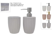 SET BAGNO 2PZ CERAMICA DECORO RIGATO