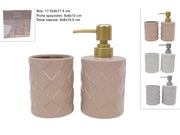 SET BAGNO 2PZ CERAMICA DECORO ROMBI