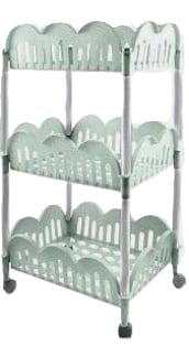 DOLLY CARRELLO 3 CESTI VERDE SHABBY