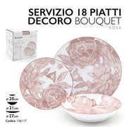 CASAMILANO PIATTI 18PZ BOUQUET ROSA