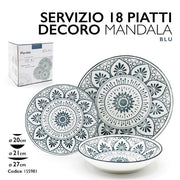 CASAMILANO PIATTI 18PZ MANDALA BLU