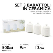 CASAMILANO SET 3 BARATTOLI IN CERAMICA 500ML MZ157152