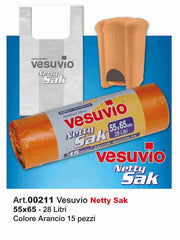 VESUVIO NETTY SAK  55X65 15PZ MANDARINO