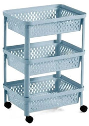 CARRELLO 3 PIANI AZZURRO PASTELLO EMMA