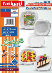 PIATTO FRUTTA QUADRO 25PZ BIANCHI