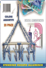 STENDINO BUCATO ALLUMINIO 20 PINZE 22110