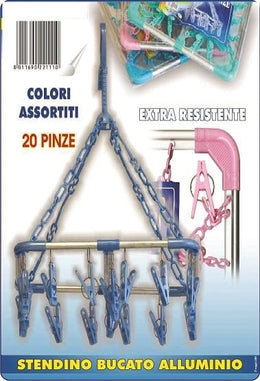 STENDINO BUCATO ALLUMINIO 20 PINZE 22110