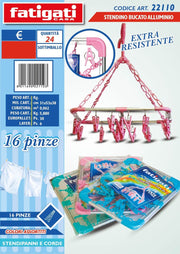 STENDINO ALLUMINIO 16 PINZE 22110