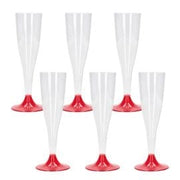 SET 6 CALICI FLUTE PLASTICA ROSSO GP