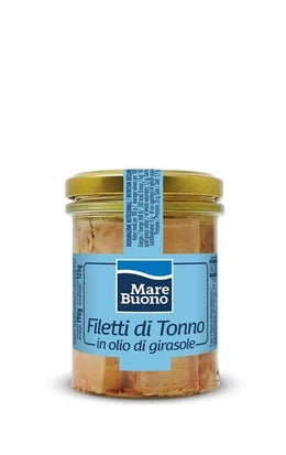 O' SOLE E' NAPULE FILETTI TONNO OLIO GIRASOLE VETRO 190G