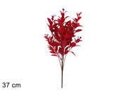 NATALE STELO FOGLIE GLITTERATE 37CM ROSSO 2ESSE