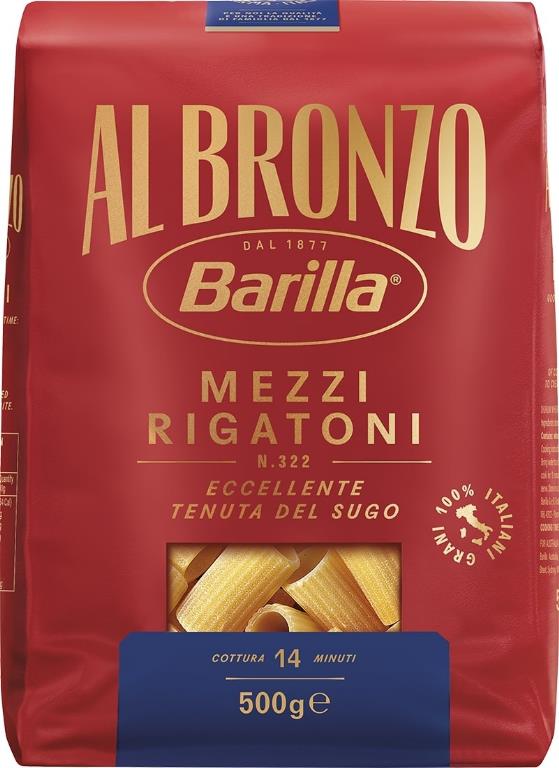 BARILLA BRONZO 322 MEZZI RIGATONI 500G