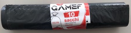 GAMEF ROTOLO 10 SACCHI 70X110 NERO