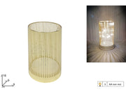 NATALE LAMPADA VETRO RIGATO ORO 16CM 2ESSE