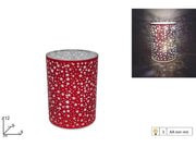 NATALE LAMPADA VETRO DECORO STELLE ROSSE 12CM 2ESSE