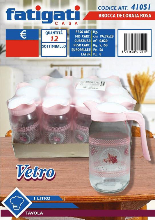 BROCCA VETRO 1LT ROSA 41051