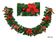 NATALE GHIRLANDA 2MT ADDOBBATA ROSSO 2ESSE