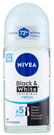 NIVEA DEO ROLL-ON 50ML B&W INVISIBLE FRESH