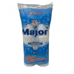 MAJOR BICCHIERE 200CC BIANCO 80PZ