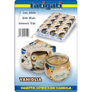 VASETTO VETRO C/CANDELA VANIGLIA 29550