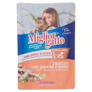 MIGLIOR GATTO STRACCETTI SALMONE E TONNO 100G
