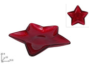 NATALE PIATTINO VETRO STELLA ROSSO 1322 2ESSE