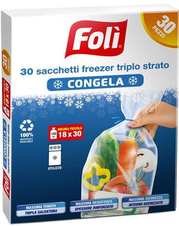 FOLI SACCHETTI FREEZER 18X30CM 30PZ