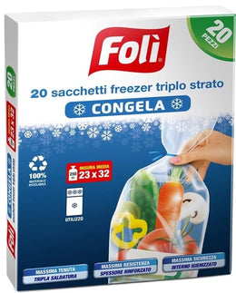 FOLI SACCHETTI FREEZER 23X32 20PZ