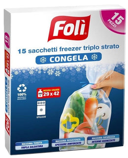 FOLI SACCHETTI FREEZER 29X42 15PZ