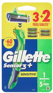 GILLETTE SENSOR3 1 RASOIO + 5 RICARICHE SENSITIVE