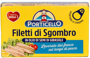 PORTICELLO FILETTI SGOMBRO OLIO GIRASOLE 125G