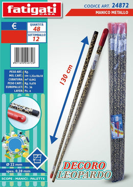 MANICO METALLO 130CM LEOPARDO