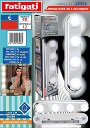 LAMPADA 4 LUCI A VENTOSA BASE SILVER