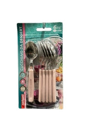 CUCCHIAINO INOX 6PZ C/MAN ROSA P. 43912