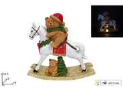 NATALE CAVALLO A DONDOLO CON ORSETTI 18,5CM 2ESSE