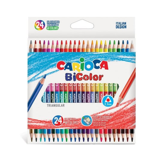 CARIOCA PASTELLI TRIANGOLARI BICOLORE 24PZ