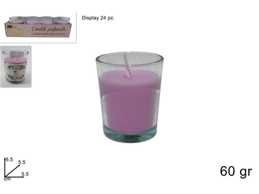 CANDELA PROFUMATA 60GR IN VETRO ROSE 2ESSE